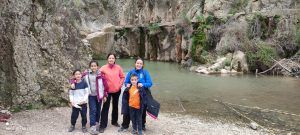 Con los más pequeños en el Pozo de los Chorros